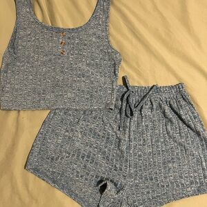 Cozy Blue knit Pajama Set